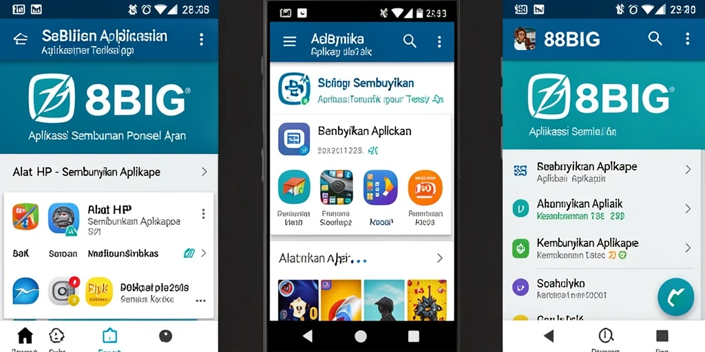 Tampilan antarmuka 88BIG yang intuitif untuk menyembunyikan aplikasi.