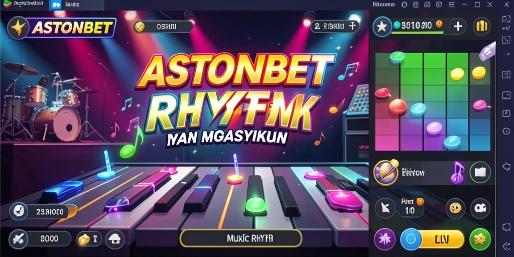 Tampilan antarmuka game Musik Rhythm yang interaktif dan menarik.