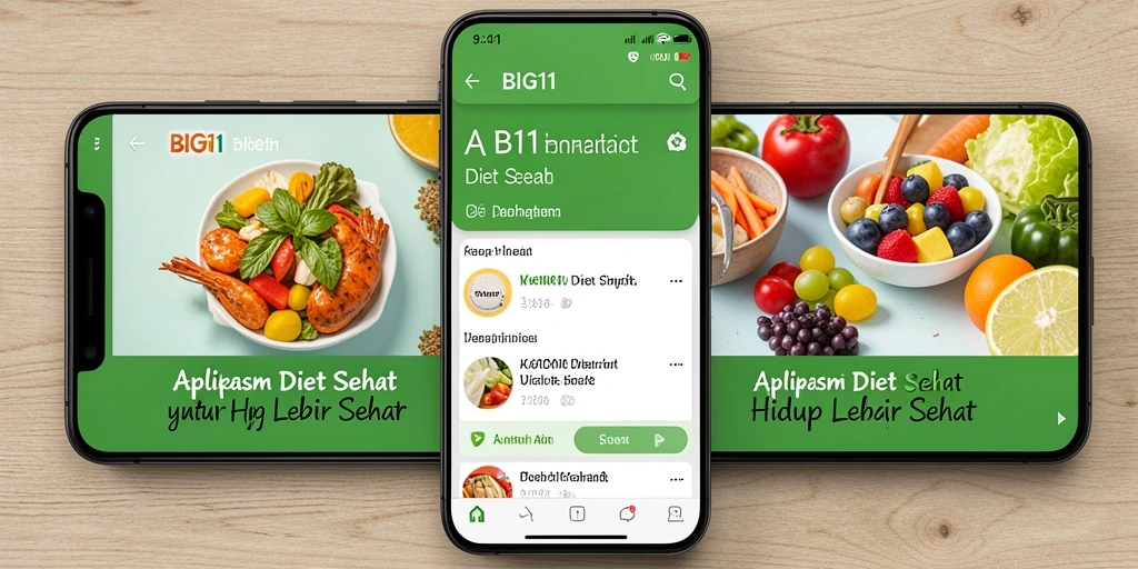 Antarmuka aplikasi BIG11 untuk Diet Sehat yang modern dan informatif.