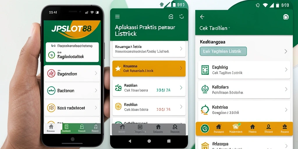 Tampilan antarmuka pengguna aplikasi JPSLOT88 saat cek tagihan listrik.