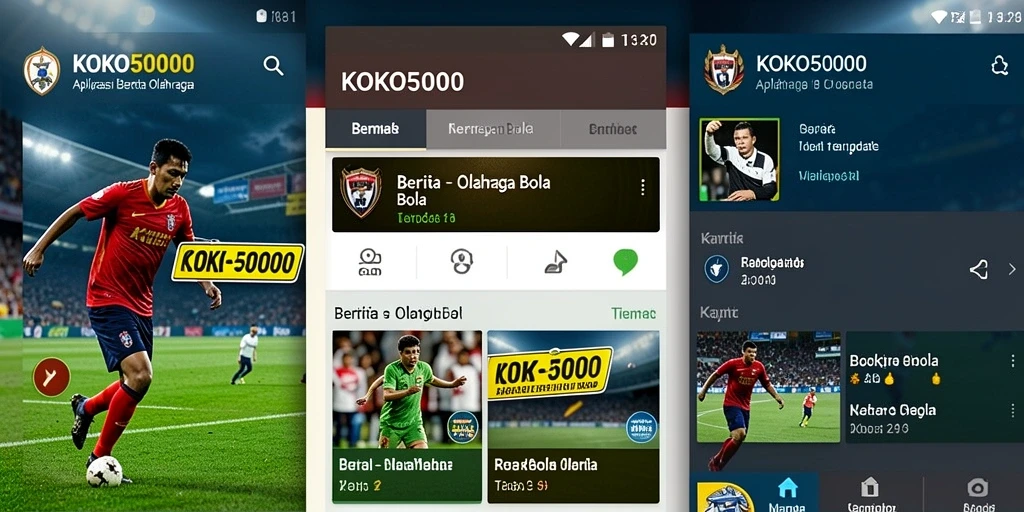 Antarmuka pengguna KOKO5000 dengan informasi olahraga bola yang komprehensif.