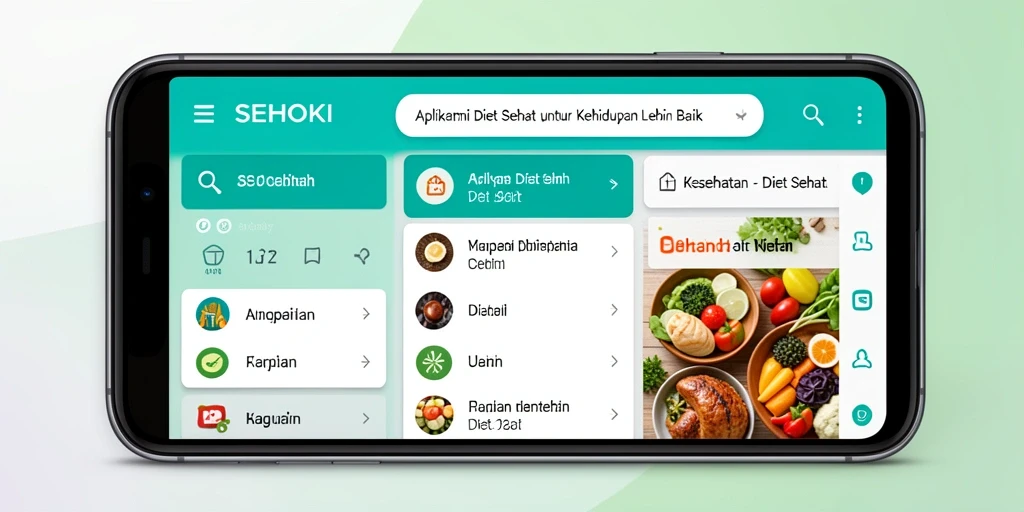 Antarmuka SEHOKI yang menarik dan informatif untuk Diet Sehat.